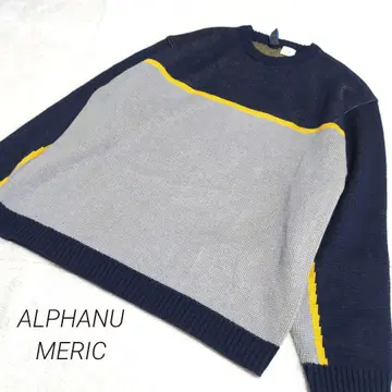 ALPHANUMERIC 울 혼방 루즈핏 니트 스웨터 남성용
