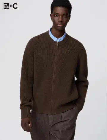 UNIQLO c 크루넥 풀 집업 가디건