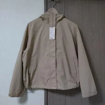 발수 후드 자켓 L 베이지 여성용