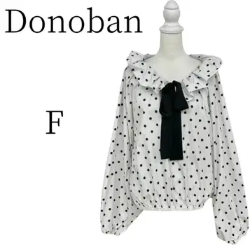 manao x Donoban 콜라보 리본 돌먼 슬리브 도트 블라우스