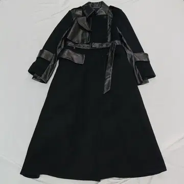 [ AULA ] 가죽 콤비네이션 코트 0