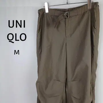 UNIQLO 크롭 팬츠 M 카키 드로 코드 여성용