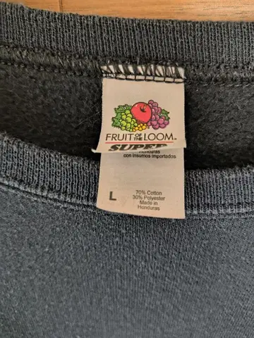 FRUIT OF THE LOOM 다크 그레이 맨투맨 L 사이즈