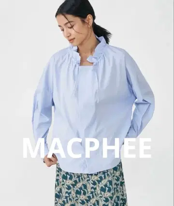 코튼 브로드 프릴 칼라 블라우스 MACPHEE 투모로우랜드 화이트