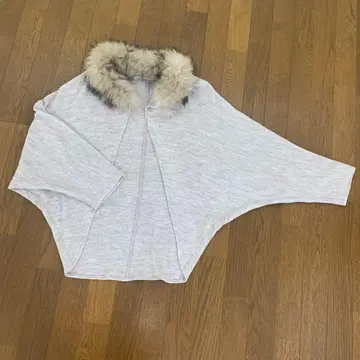 퍼 가디건 판초
