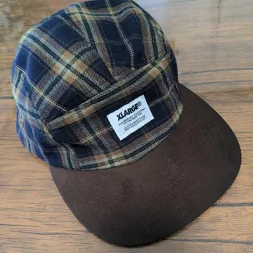 XLARGE 체크 무늬 워크캡 네이비/브라운