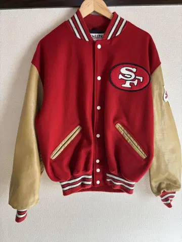 DeLONG 49ers 바시티 자켓 레드 포티나이너즈 미식축구