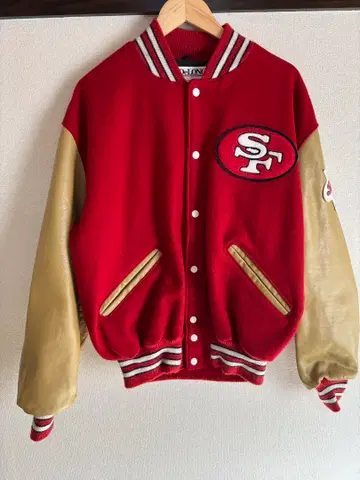 DeLONG 49ers 바시티 자켓 레드 포티나이너즈 미식축구