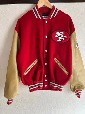 DeLONG 49ers 바시티 자켓 레드 포티나이너즈 미식축구