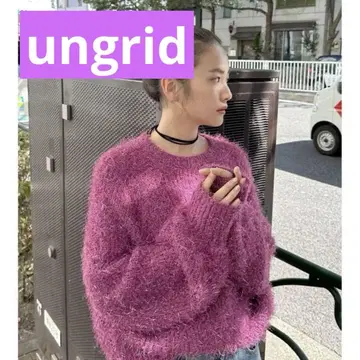 즉시 구매 언그리드 Ungrid 라메 페더 얀 니트 핑크