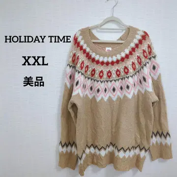 해외 구제 의류 HOLIDAY TIME 노르딕 무늬 니트 스웨터 XXL