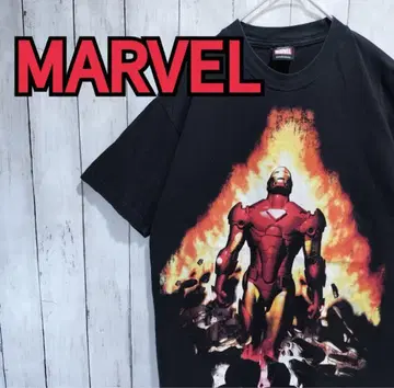 [ 레어 ] MARVEL IRON MAN 아이언맨 프린트T셔츠 블랙