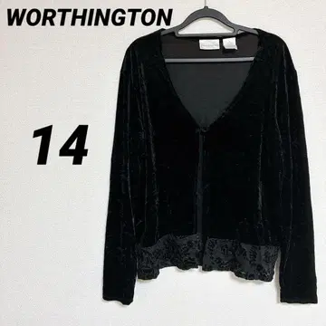 WORTHINGTON 블랙 벨로아 가디건 [14] 꽃무늬 레이스