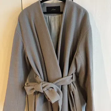 Liesse 그레이 벨트 포함 롱 코트