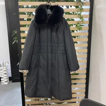 DAKS 블랙 롱 코트 후드 부착