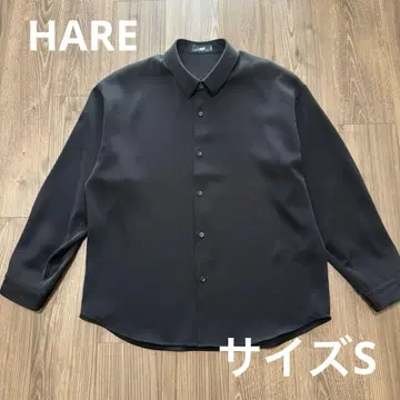 남성용 HARE 긴팔 옷깃 셔츠 트로미 셔츠 사이즈 S 블랙
