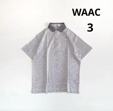 새상품급 WAAC 와크 3/L 반팔 피케 셔츠 버튼 다운 그레이 남성용
