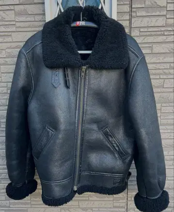 양모 무스탕 봄버 자켓 블랙 M