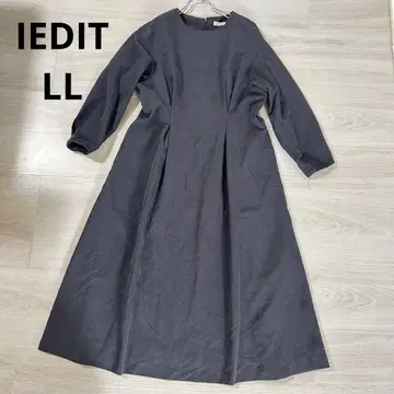 IEDIT 펠리시모 허리 조임 롱 원피스 LL 빅 사이즈 네이비