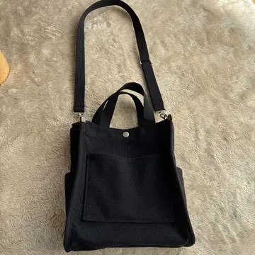 블랙 캔버스 숄더백