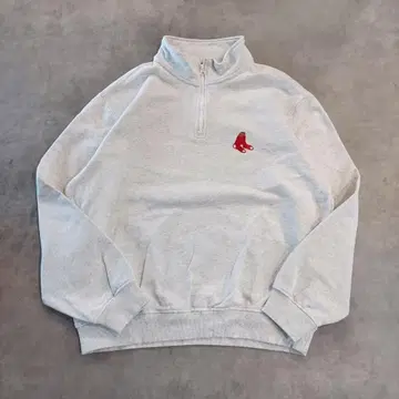 뉴에라 레드삭스 하프 지퍼 맨투맨 2XL 그레이 16412