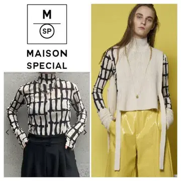 MAISON SPECIA 드로잉 체크 터틀 상의