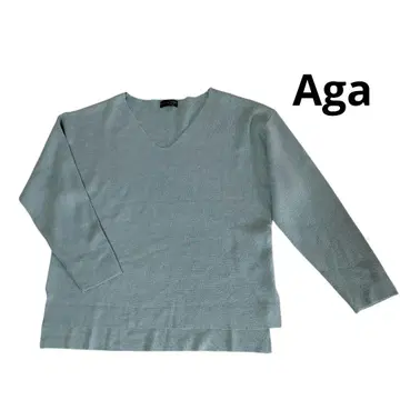 Aga 아가 니트 스웨터 톤 다운 블루