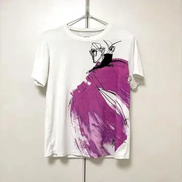 MARCCAIN 아트 프린트 T셔츠 M 화이트/핑크