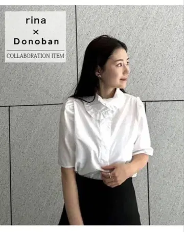 rina x Donoban 콜라보 반팔 셔츠 카라 부착