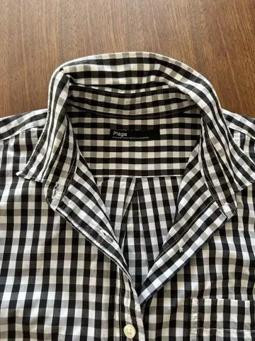 plage 맨즈라이크 오버 깅엄 체크 셔츠