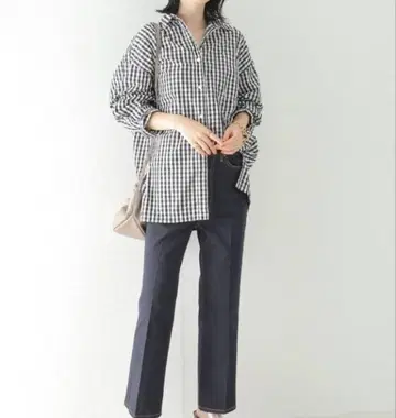 plage 맨즈라이크 오버 깅엄 체크 셔츠