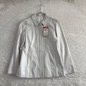 미사용 무인양품 램 가죽 블루종 자켓 오프화이트 S 양가죽 100%