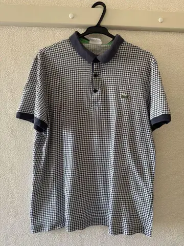 프랑스제 LACOSTE 라코스테 피케 셔츠 깅엄 체크 반팔