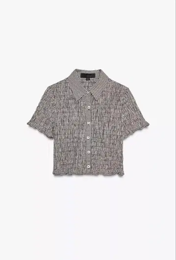 ZARA 크롭 깅엄 체크 셔츠