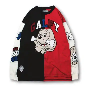 GALFY (갈피) 크레이지 완완대학 롱Tee BLACK x RED