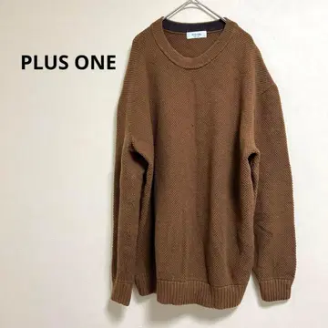 [ 플러스원 PLUS ONE ] 브라운 니트 스웨터 (XL) U넥