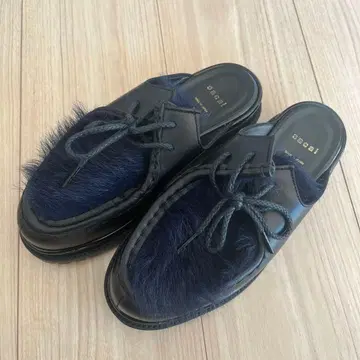 사카이 Sacai 가죽 Vibram 밑창 퍼 샌들 여성용 36
