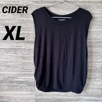 CIDER 블랙 슬리브리스 T셔츠 XL 빅 사이즈 셔링