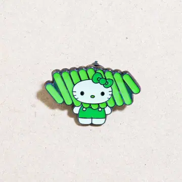 오사카 간사이 박람회 일본관 한정 상품 키티 조개 핀 배지