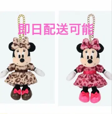 브라운 레오파드 무늬 핑크 미니 봉제 인형 참