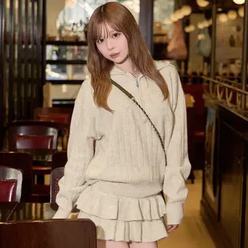 미셸 마카롱 하트 니트 셋업