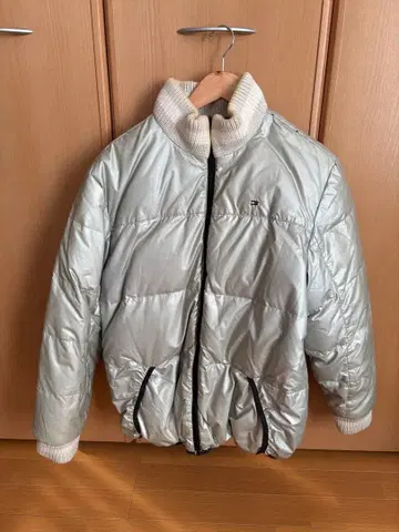 레어) Tommy Hilfiger 실버 블랙 리버서블 다운 자켓