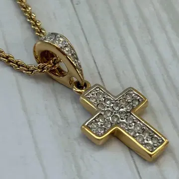 723.SWAROVSKI 스와로브스키 크로스 목걸이 골드