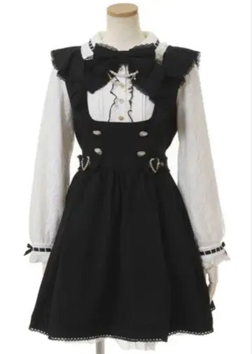 LIZ LISA 더블 하트 트러플 원피스 블랙