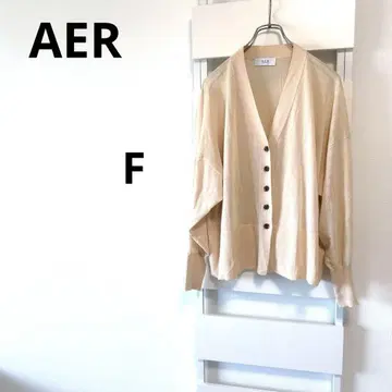 AER 긴팔 가디건 [ F ] 아이보리 비침 V넥 버튼 겉옷