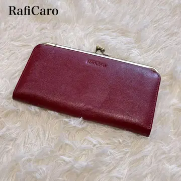 RafiCaro 빨간색 가죽 가마구치 장지갑