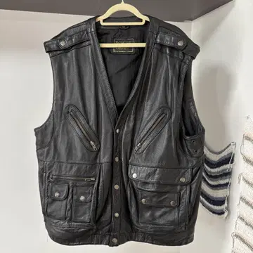 echtes leder 천연 가죽 블랙 가죽 베스트