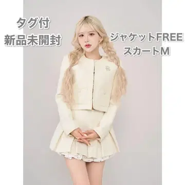 다리치 Darich 셋업 스팽글 트위드 자켓 스커트