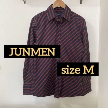 JUNMEN 스트라이프 셔츠 네이비 M 사이즈