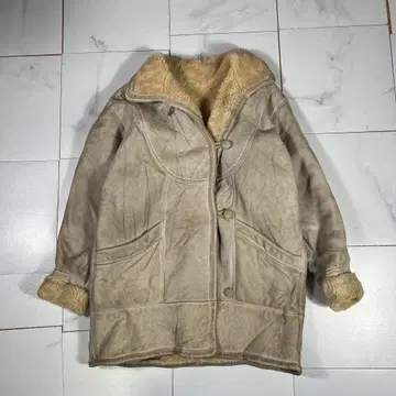 빈티지 리얼 무스탕 내 보아 가죽 자켓 그레이